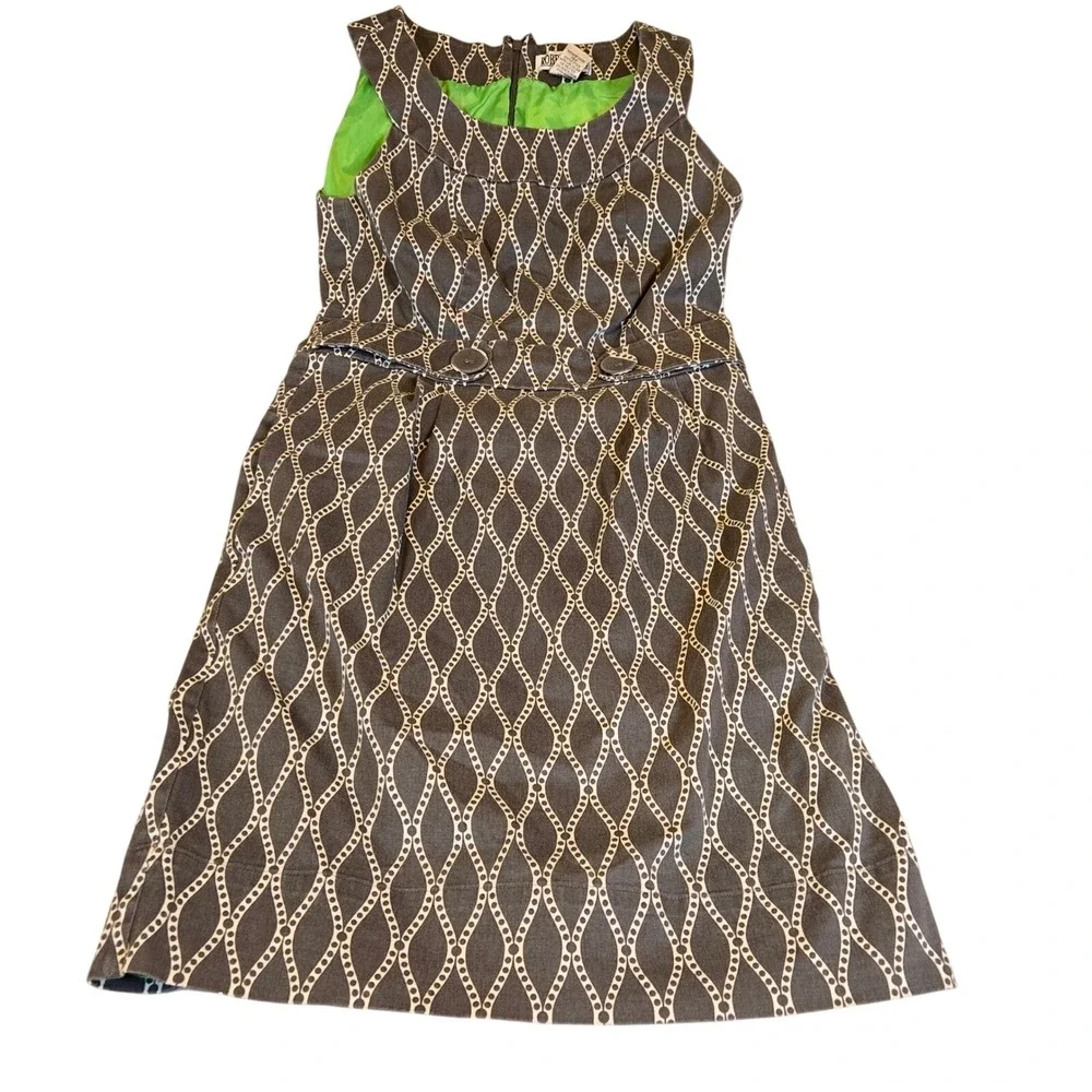 Robbie Bee Sleeveless Gray Dress - Women's Size 6 - Geometric Print‎ - Picture 2 of 7
